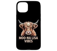 MOO-NA LISA VIBES Highland Cow Funny Punny Renaissance Case for iPhone 15 Plus