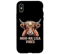 MOO-NA LISA VIBES Highland Cow Funny Punny Renaissance Case for iPhone X/XS