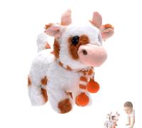 Moo Nodding Head Electric Cow - Toy Cows, Battery Operated Walking Plush, Durable Wagging Tail Interactive Animal, Educational Learning Toy For Home, School And Playroom Fun Kids Toys