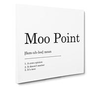 Moo Point Modern Typography Quote Canvas Wall Art Print Ready to Hang, Framed Picture for Living Room Bedroom Home Office Décor, 14x14 Inch (35x35 cm)