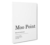 Moo Point Typography Canvas Print | Gallery Wrapped 30mm Frame Wall Art | 30x20 inches | Ready to Hang | Modern Typography Picture | Living Room Bedroom Lounge Office
