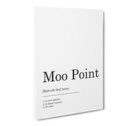Moo Point Typography Quote Canvas Print | Gallery Wrapped 30mm Frame Wall Art | 24x16 inches | Ready to Hang | Modern Typography Picture | Living Room Bedroom Lounge Office