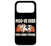 Moo-ve Over Here Comes Trouble Dairy Farmer Milk Cow Case for iPhone 17 Pro Max