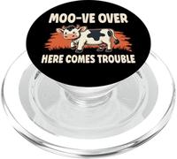 Moo-ve Over Here Comes Trouble Dairy Farmer Milk Cow PopSockets PopGrip for MagSafe