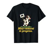 Moo-vement In Progress Cow Protest Graphic T-Shirt