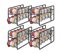 MOOACE 4 Pack Can Dispenser Rack, Stackable Can Storage Organizer Holder for Canned Food Kitchen Cabinet Pantry Countertop, Black