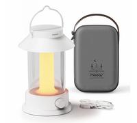 Mooas Decorative LED Camping Lantern Rechargeable Light with 3 Light Modes Powerful Long-Lasting 10000mAh Battery Lantern Flashlight for Hurricane Emergency USB Cable Included (White)