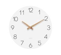 mooas Flatwood Wall Clock, 12" Wood Non-Ticking Sweep Movement Decorative Battery Operated Wall Clock for Home Living Room Kitchen Bedroom Office School Hotel