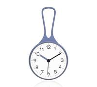 mooas Loop Bathroom Clock, Shower Clocks, Waterproof Shower Hanging Clock with Hook, Non-Ticking Battery Operated for Kitchen, Bathroom, Shower Booth (Blue)