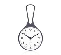 Mooas Loop Shower Waterproof Hanging Clock with Hook, Non-Ticking Battery Operated for Kitchen, Bathroom, Shower Booth (Gray)