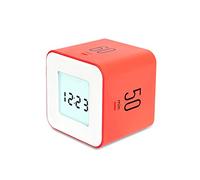 mooas Multi Cube Timer/Rotating Timer, Simple Operation, Clock & Alarm (Neon Coral, White, Yellow)