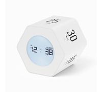 Mooas Pomodoro Multi Cube Digital Timer Clock (White, Hexagon)
