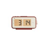 mooas Retro Flip Clock, Auto Flip Alarm Clock, Battery Powered, AM/PM, Home Décor Ideal for Home Office School Hotel Café (Red)
