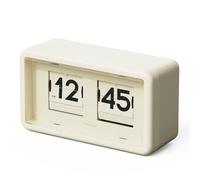 Mooas - Retro Flip Desk Clock, Automatic Spin, Classic Style, AM/PM, Home Decor, Ideal for Home, Office, Cream, 17.5cm x 7cm