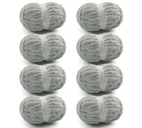 Mooaske Chunky Chenille Yarn for Hand Knitting & Crocheting - 8 Pcs, 28.4 yds, 7.7 oz, Super Bulky, Soft, Fluffy, Avocado Green