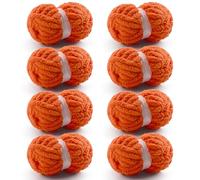 Mooaske Chunky Chenille Yarn for Hand Knitting & Crocheting - 8 Pcs, 28.4 yds/7.7 oz, Super Bulky, Soft, Thick, Fluffy, Jumbo Yarn - Orange Red