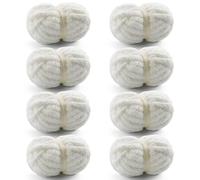 Mooaske Chunky Chenille Yarn for Hand Knitting & Crocheting - Super Bulky Yarn, 8 Pcs, 28.4 yds/7.7 oz, Milky White