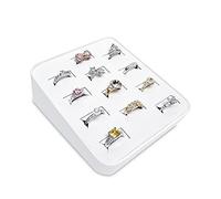 MOOCA 12 Slots Ring Tray Display, Slotted Ring Showcase Display Jewelry Organizer, Jewelry Tray for Showcase trade Show, Premium White Leatherette