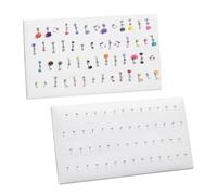 Mooca 54 Clip Pendant/Body Jewelry Showcase Display Pad with Built in Easel for Belly Button Rings, Tongue Rings and Industrial Barbell Organizer, White Leatherette, 2 Pieces Set