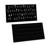 MOOCA 54 Clip Pendant/Body Jewelry Showcase Display Pad with Built in Easel for Belly Button Rings, Tongue Rings and Industrial Barbell organizer, Black Velvet, 2 Pieces Set