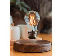 MOOCCI Levitating Bulb Lamp Magnetic Floating Lamp Light Desk Lamp Night Light Table LED for Unique Gifts, Room Decor, Night Light, Home Office Decor Desk Tech Toys (Round-Dark Brown Base)