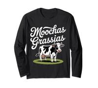 Moochas Grassias Farmer Cown Pun Joke Greetings - Long Sleeve T-Shirt