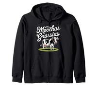 Moochas Grassias Farmer Cown Pun Joke Greetings - Zip Hoodie