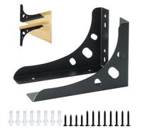 Mooche 2Pcs Black Shelf Brackets, 90 Degree Wall Mounted,L Bracket 6Inch | Heavy Duty Wall Bracket for Shelves, Floating Shelve Bracket for Support Wall Hanging Supporting Suspended Items