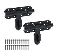 Mooche 2PCS Door Lock Bolt Black, Heavy Duty Latch Lock, 105MM Bolt Locks Slide Bolt Gate Latch, for Various Wooden Door Such as Interior Door, Courtyard Doors, Pergolas, Barns, Pet Doors, Etc