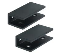 Mooche 2Pcs Glass Shelf Bracket, Adjustable Shower Glass Clamps, SUS304 Stainless Steels 6-10MM Glass Shelf Supports for Bathroom Toilet Kitchen Living Room Black