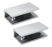Mooche 2Pcs Glass Shelf Bracket, Adjustable Shower Glass Clamps, SUS304 Stainless Steels 8-12MM Glass Shelf Supports for Bathroom Toilet Kitchen Living Room Chrome