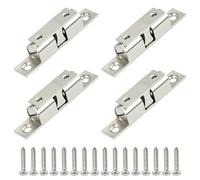 Mooche 4 Pcs Double Ball Roller Tension Door Catches, Solid Brass Adjustable Cupboard Double Roller Latch Catches for Internal Doors Wardrobes Cabinet Kitchen Closet Furniture Door (Brushed)