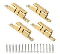 Mooche 4 Pcs Double Ball Roller Tension Door Catches, Solid Brass Adjustable Cupboard Double Roller Latch Catches for Internal Doors Wardrobes Cabinet Kitchen Closet Furniture Door (Golden)