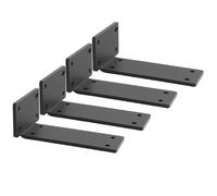 Mooche 4PCS Black Shelf Brackets, Heavy Duty Floating Shelf Bracket, Scaffold Board Shelf Brackets 5inch/12.7cm, 90 Degree Metal L Bracket for Shelves Support Wall Hanging