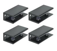 Mooche 4Pcs Glass Shelf Bracket, Adjustable Shower Brackets,Zinc Alloy Heavy Duty Rectangle Clamp Holder for 10-12mm Glass Shelves,Wall Mount Clamps Clip Support Panel Hardware Replacement Parts,Black