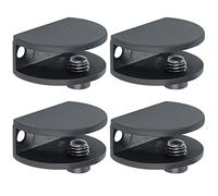 Mooche 4Pcs Glass Shelf Bracket Black, Adjustable Shower Glass Clamps, SUS304 Stainless Steels 6-10MM Glass Shelf Supports for Bathroom Toilet Kitchen Living Room