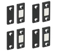 Mooche 4PCS Magnetic Door Catch Black, Ultra Thin Cabinet Magnetic Catch for Cabinet Magnet, 40MM Cupboard Adhesive Magnetic Door Catch for Wardrobe Catch for Furniture Closet Cupboard Door Closing