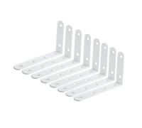 Mooche 8PCS White Shelf Brackets 125mm, Metal L Bracket for Shelves, Wall Mounted Shelf Supports Brace Heavy Duty for Living Room Kitchen Office