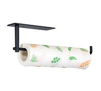 Mooche Black Kitchen Roll Holder Wall Mounted, Under Cupboard Kitchen Roll Holder, SUS304 Stainless Steel 330MM Self Adhesive Toilet Paper Holder Suitable for Kitchens, Bathrooms, Toilets