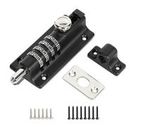 Mooche Combination Locking Bolt, 4 Digit Sliding Lockable Padbolt, Heavy Duty Zinc Alloy Sliding Gate Lock, Screws Security Keyless Latch Bolt Lock for Sheds Cabinet