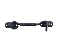Mooche Hook and Eye Latch,Cabin Hook Stainless Steel Door Lock Hook,14.3CM Black Door Latch for Internal Doors to Keep Open, Apply to Wooden Gates, Window Brace Gate Door Catch