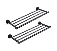 Mooche Towel Bar for Bathroom, Black Towel Shelf Wall Mounted, Towel Rack Heavy Duty, Hand Towel Holder Stainless Steel, Bathroom Essentials Organizer, 24 Inch, Pack of 2