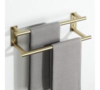 Mooche Towel Rail,Bathroom Towel Rail Wall Mounted, Double Towel Rack for Bathroom,SUS304 Stainless Steel 400MM Towel Holder, Double Towel Bars for Hotel Kitchen Bathroom Room Toilet, Golden