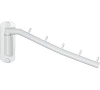 Mooche Wall Mounted Coat Rack White, Left-Right Swivel Clothes Rail, Wall Mounted Type Mounted Drying Rack, 270MM Stainless Steel Extending Laundry Racks for Wardrobe Bedroom Living Room