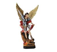 MOOCOCO St Michael Statue, San Miguel Arcangel Statue Figurine, Saint Archangel Michael Defeated Demon, Religious Saint Angel Statue, 8.7inch