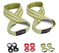 MOOCY Figure 8 Straps for Deadlift-Weight Lifting Straps，Shrugs, and Weightlifting，Strongman, & Cross Training Strong Weightlifting Wrist Straps for Men, Women-Medium