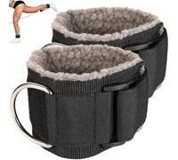 MOOCY Gym ankle straps for cable machine accessories, adjustable ankle covers for cable machines, plush pads for sit ups and gluteal muscle exercises, and leg straps for exercise 2Pack