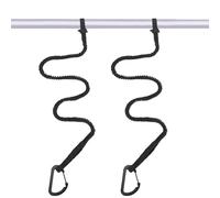 MOOCY Kayak Paddle Leash, 3-7 ft Stretchable Strap Lanyard for SUP, Canoeing, Fishing Accessories - Secure Bungee Rod Holder Tether(Black, 2 Pack)