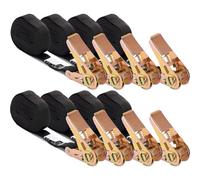 MOOCY Small Ratchet Strap,Heavy Duty Endless Ratchet Tie Down,NO Hook Nylon Black Tie Down,Mini Endless Ratchet for Motorcycles, Kayak