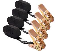 MOOCY Small Ratchet Strap,Heavy Duty Endless Ratchet Tie Down,NO Hook Nylon Black Tie Down,Mini Endless Ratchet for Motorcycles, Kayak